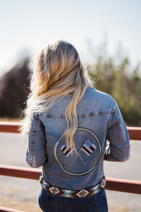 MADISON CREEK BRYN BEADED DENIM JACKET