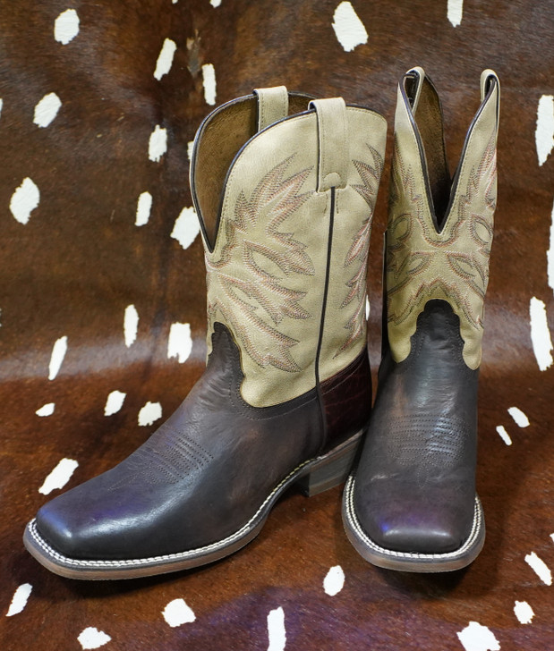 NOCONA HENRY BOOT IN STONE/ANTIQUE BROWN