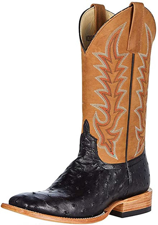 MACIE BEAN TOP HAND STYLE OSTRICH BOOT IN HONEY CRAZY HORSE