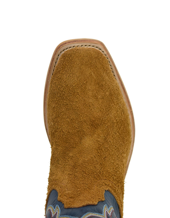 FENOGLIO- MEN'S RED BROWN ROUGHOUT BOOTS WITH BLUE BIOS