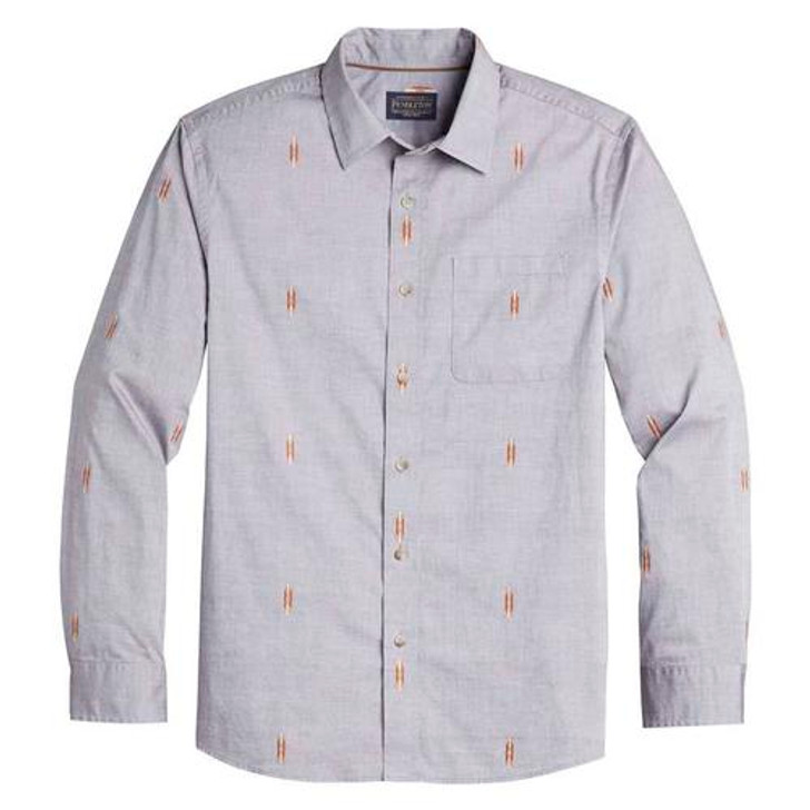 PENDLETON- MEN'S CARSON SHIRT IN CHAMBRAY & BROWN