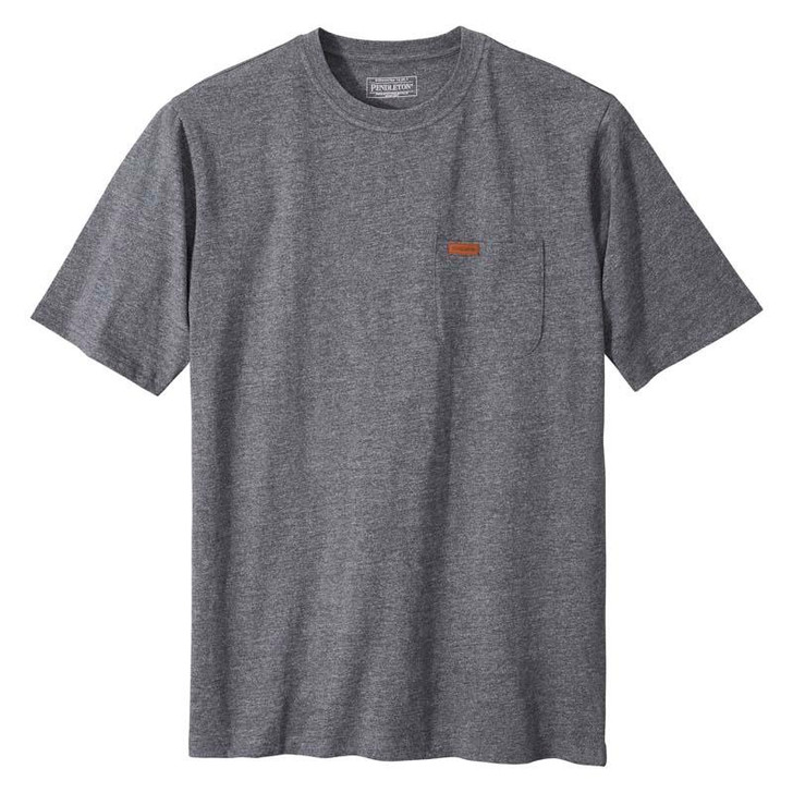 PENDLETON- MEN'S DESCHUTES POCKET TEE IN DARK GREY HEATHER