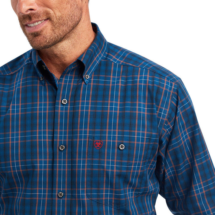 ARIAT- MEN'S RELENTLESS UNDAUNTED STRETCH CLASSIC FIT SHIRT IN POSEIDON