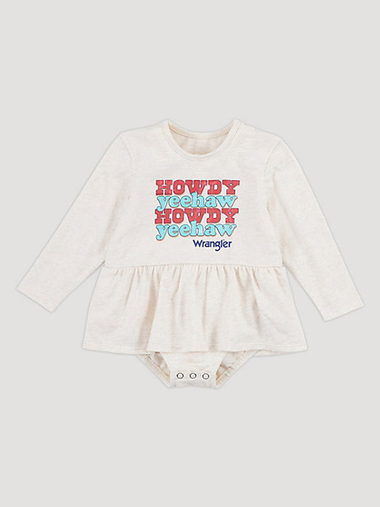 WRANGLER BABY GIRL'S HOWDY YEEHAW GRAPHIC FLOUNCE BODYSUIT