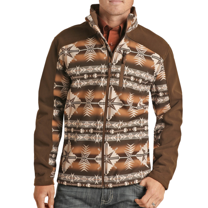 POWDER RIVER MEN'S PRINTED AZTEC SOFT SHELL JACKET