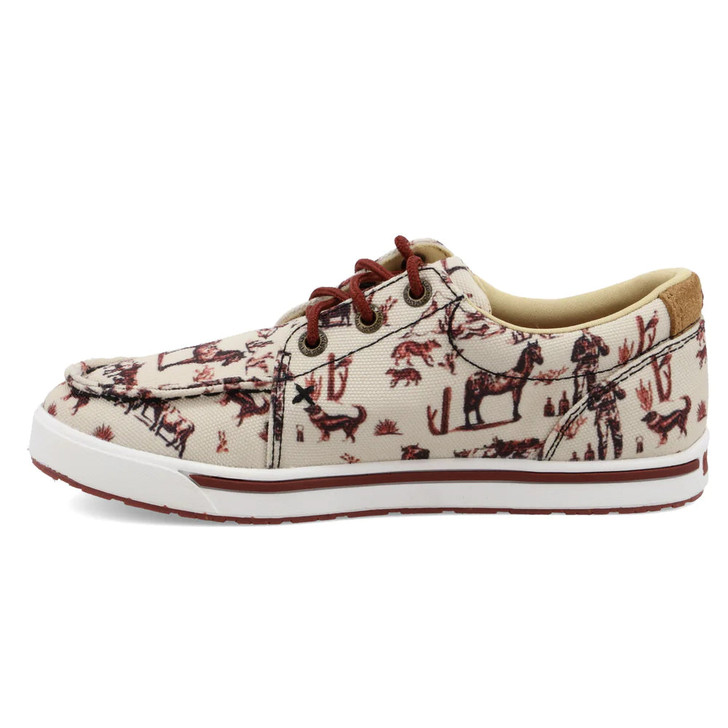 TWISTED X- KID'S KICKS IN MAROON & IVORY WESTERN PRINT