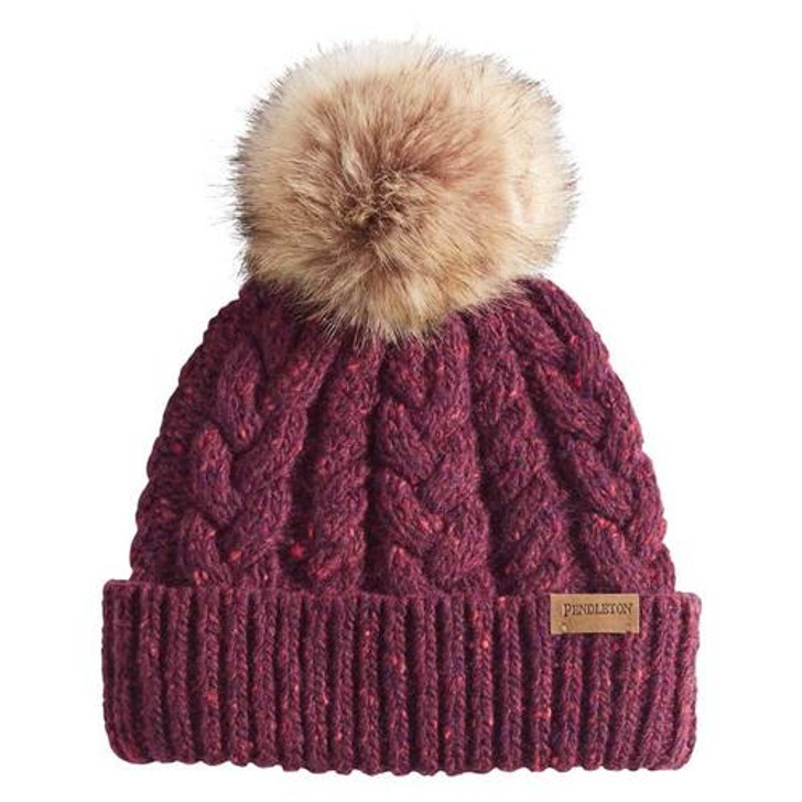 CABLE HAT IN MERLOT BY PENDLETON