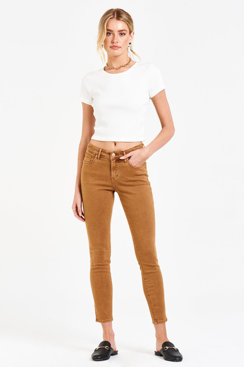 DEAR JOHN- WOMEN'S GISELLE HIGH RISE SKINNY JEANS IN BUTTERSCOTCH