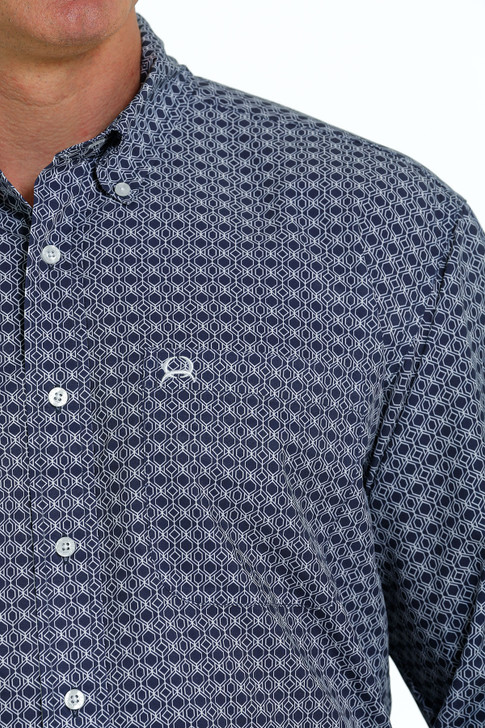 CINCH- MEN'S LONG SLEEVE ARENFLEX SHIRT IN DARK BLUE