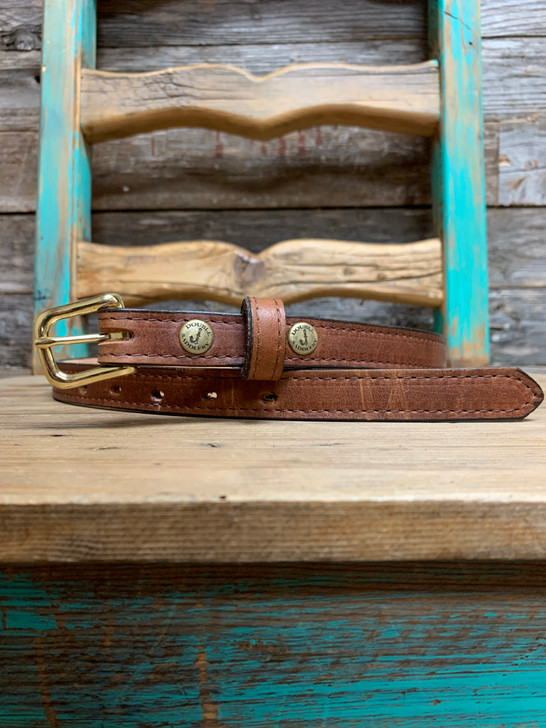 DOUBLE J  BRANDY PULL UP LEATHER BELT