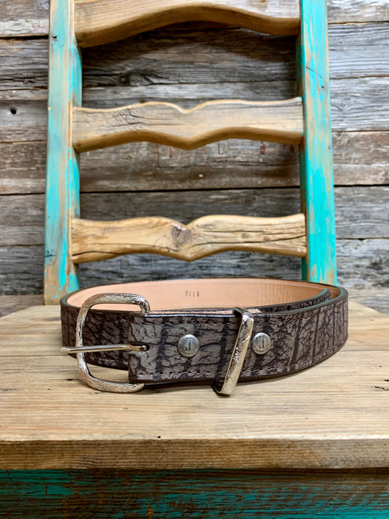 DOUBLE J- MEN'S BROWN CAPE BISON LEATHER BELT