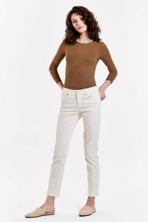 DEAR JOHN- WOMEN'S BEIGE HIGH RISE JEANS