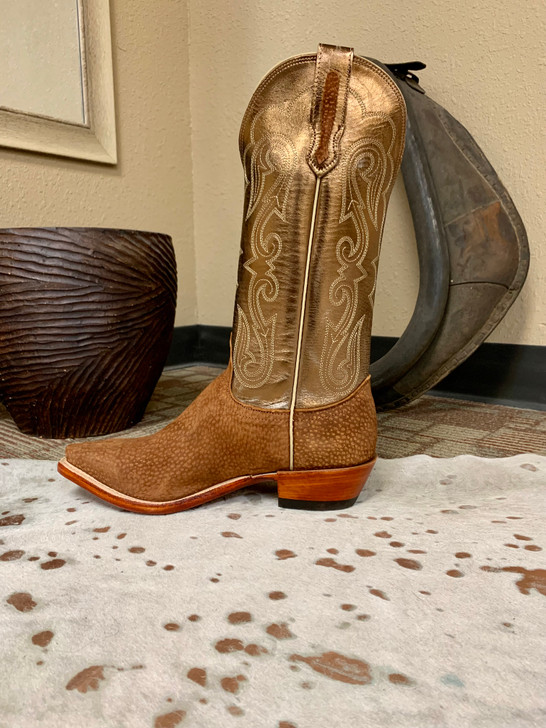 FENOGLIO- WOMEN'S RUST CARPINCHO BRONZE BRITTANIA BOOTS