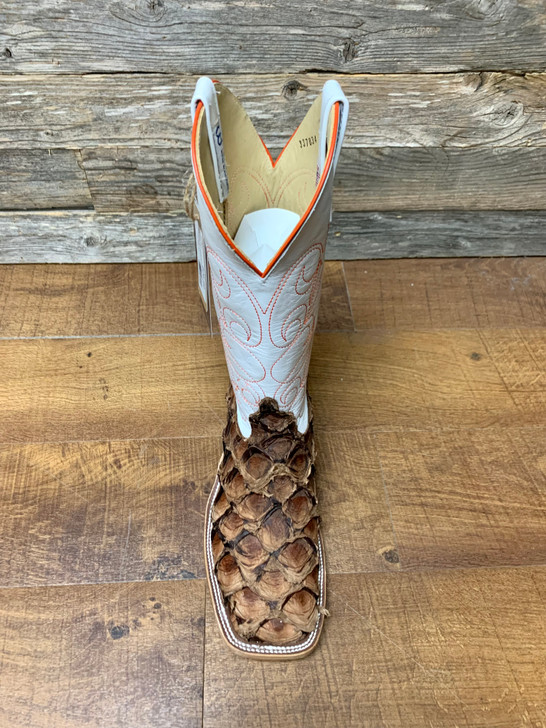 ANDERSON BEAN - MEN'S BROWN BIG BASS WHITE KIDSKIN BOOTS