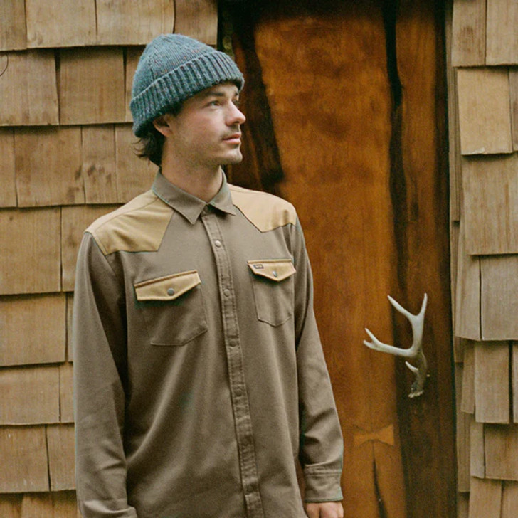 HOWLER BROTHERS- STOCKMAN STRETCH SNAPSHIRT IN COCODRILLO