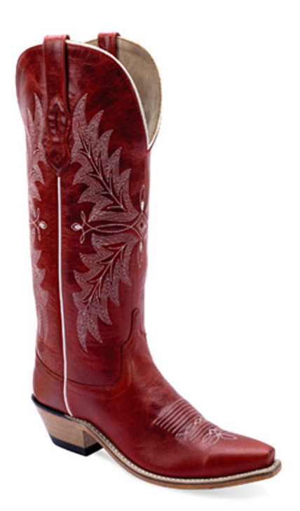 OLD WEST- WOMEN'S TALL RED LEATHER BOOTS