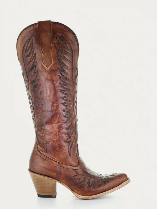 CORRAL- WOMEN'S COGNAC EMBROIDERED BOOTS