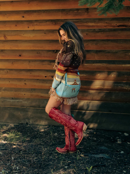 CORRAL- RED COWHIDE EMBROIDERED BOOTS