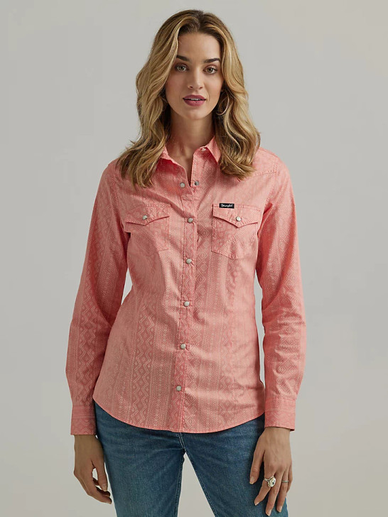 WRANGLER- WOMEN'S WESTERN SNAP SHIRT IN DESERT FLOWER