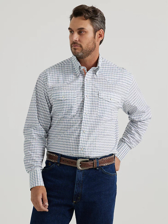 WRANGLER- MEN'S GEORGE STRAIT TROUBADOUR WESTERN SNAP SHIRT IN DIAMOND CHECKER