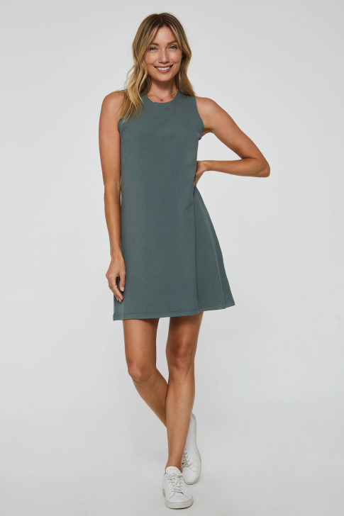 ANOTHER LOVE- WOMEN'S JUSTINE RIBBED DRESS IN SAGEBRUSH