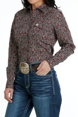 CINCH- WOMEN'S SNAP FRONT WESTERN SHIRT IN PURPLE