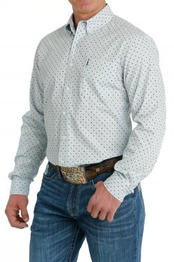 CINCH- MEN'S MODERN FIT BUTTON-DOWN WESTERN SHIRT IN LIGHT BLUE