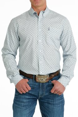 CINCH- MEN'S MODERN FIT BUTTON-DOWN WESTERN SHIRT IN LIGHT BLUE
