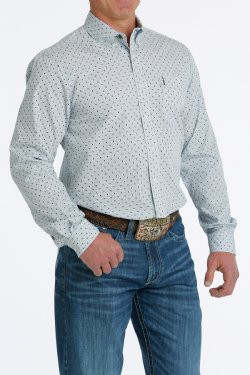 CINCH- MEN'S MODERN FIT BUTTON-DOWN WESTERN SHIRT IN LIGHT BLUE