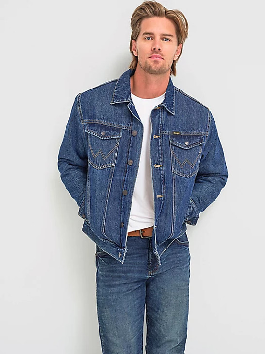 WRANGLER- COWBOY CUT UNLINED DENIM JACKET IN STONEWASH