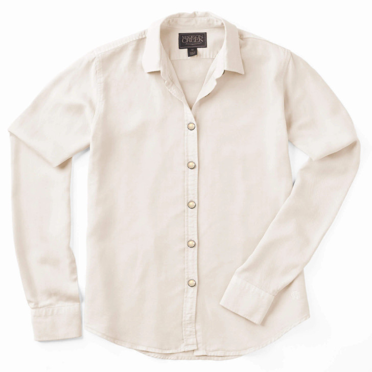 MADISON CREEK- WOMEN'S CLAIR SOLID SHIRT IN IVORY