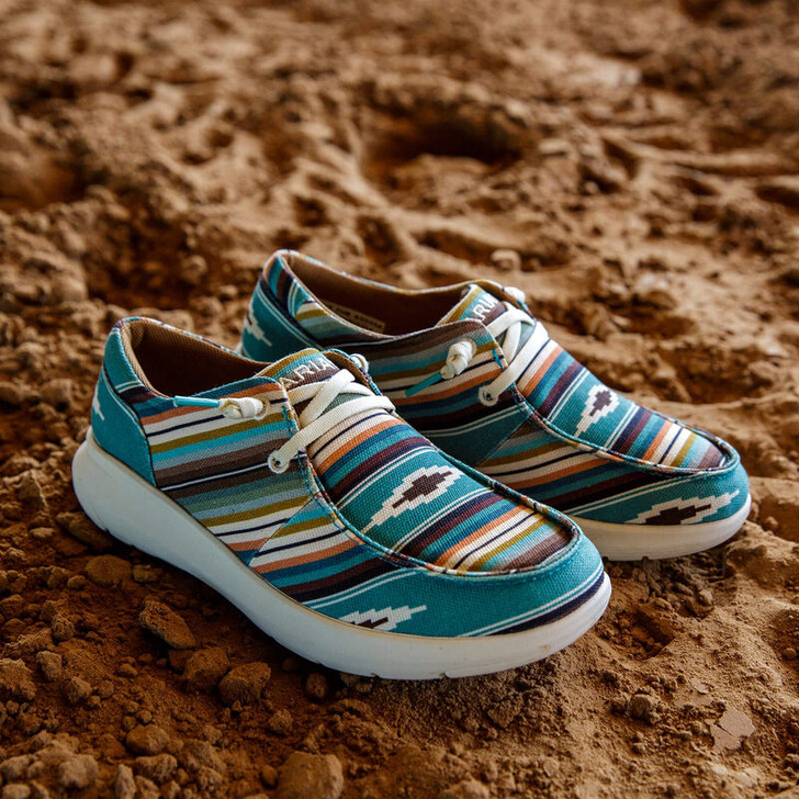 ARIAT- WOMEN'S HILO LOAFERS IN TURQUOISE SERAPE