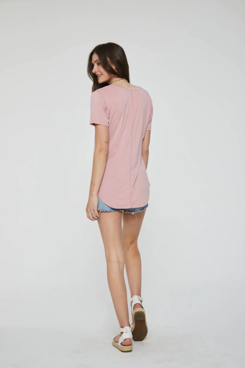 ANOTHER LOVE- WOMEN'S MEGAN CENTER SEAM TOP IN ROSE QUARTZ