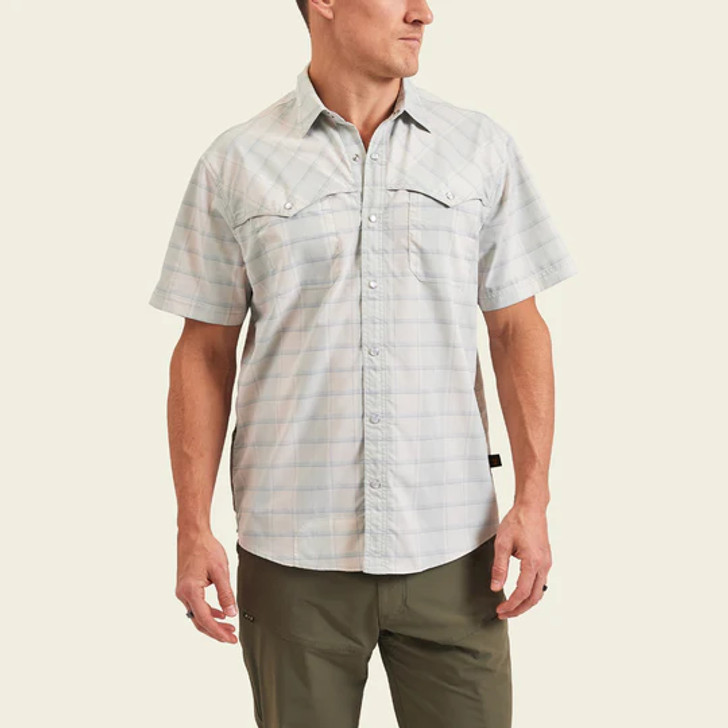 HOWLER BROTHERS- MEN'S OPEN COUNTRY TECH SHIRT IN BRADEN PLAID CHALK