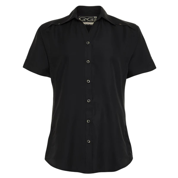 GAME GUARD- WOMEN'S SHORT SLEEVE MICROFIBER SHIRT IN CAVIAR