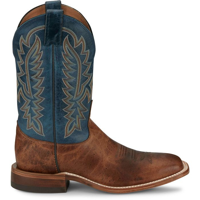 JUSTIN- MEN'S POSTON WESTERN BOOTS IN AMBER BROWN - Y-Bell Ranch