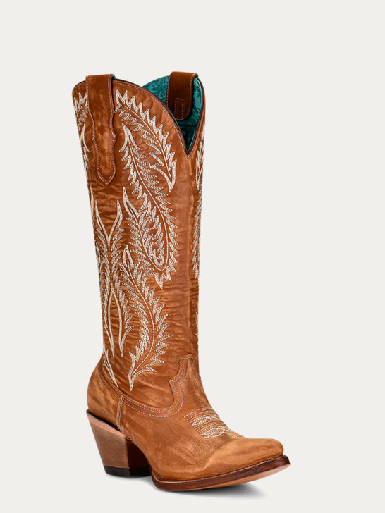 CORRAL- WOMEN'S BROWN LEATHER AND EMBROIDERED WESTERN BOOTS