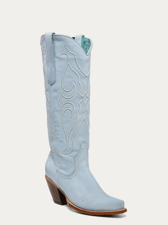 CORRAL- WOMEN'S BABY BLUE EMBROIDERED TALL TOP WESTERN BOOTS