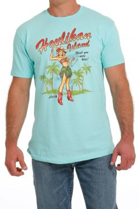 CINCH- MEN'S HOULIHAN ISLAND TEE IN TURQUOISE