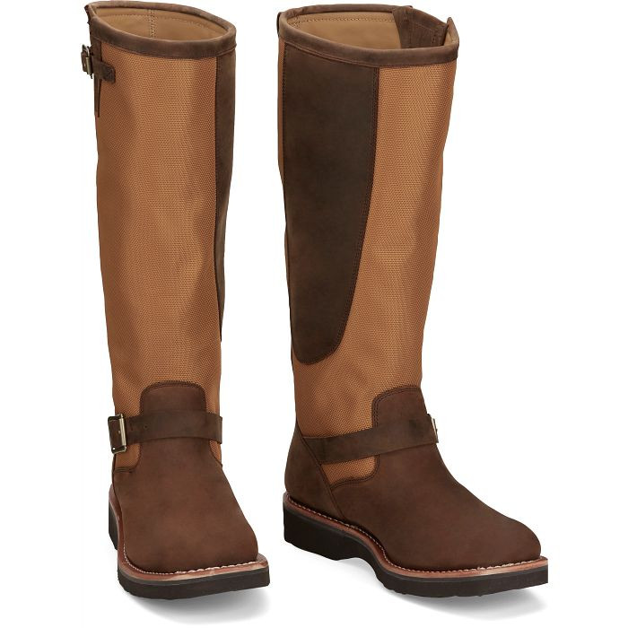 CHIPPEWA - MEN'S COTTONWOOD 17" SNAKE BOOTS IN HICKORY BROWN
