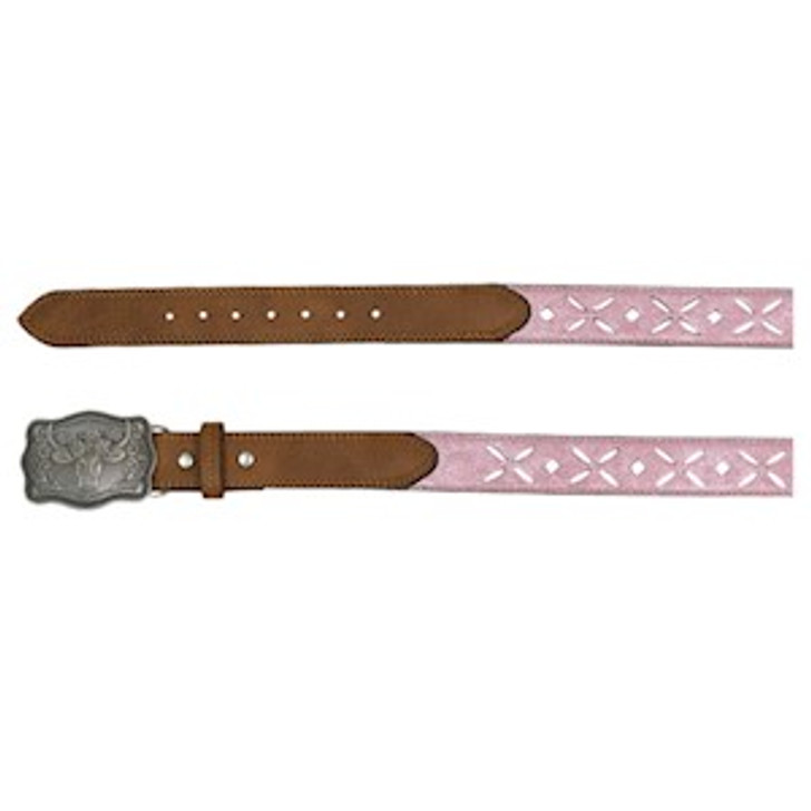 TRENDITIONS- GIRL'S PINK METALLIC CATCHFLY BELT