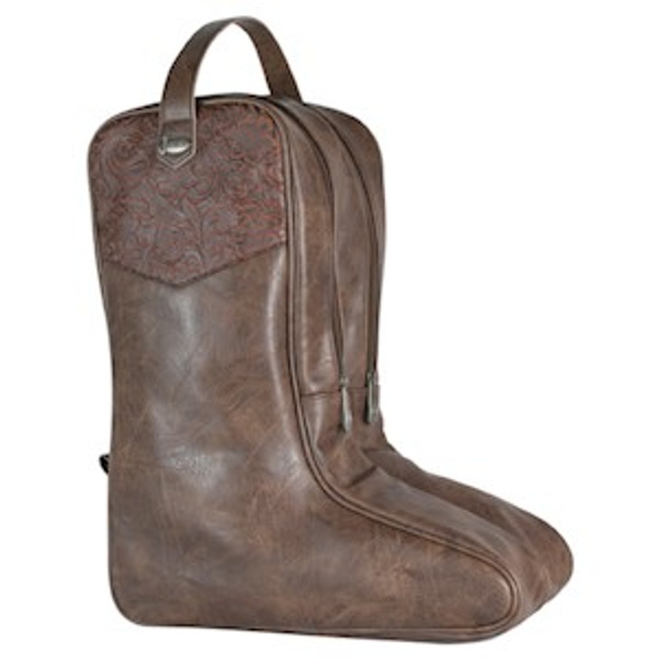 JUSTIN- BOOT BAG IN BROWN WITH TOOLING