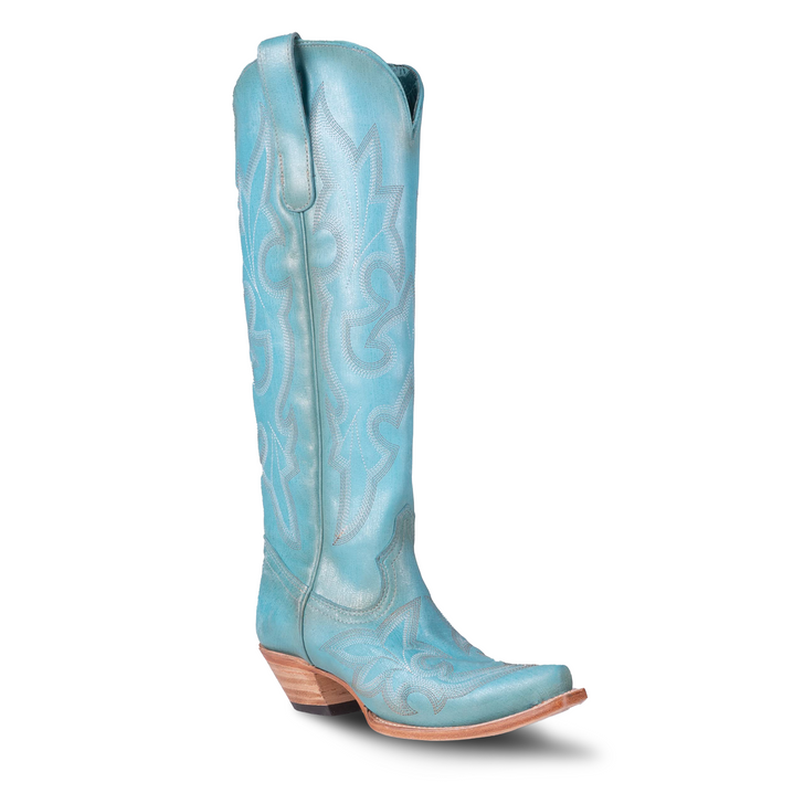 CORRAL - WOMEN'S BLUE EMBROIDERY TALL TOP BOOTS