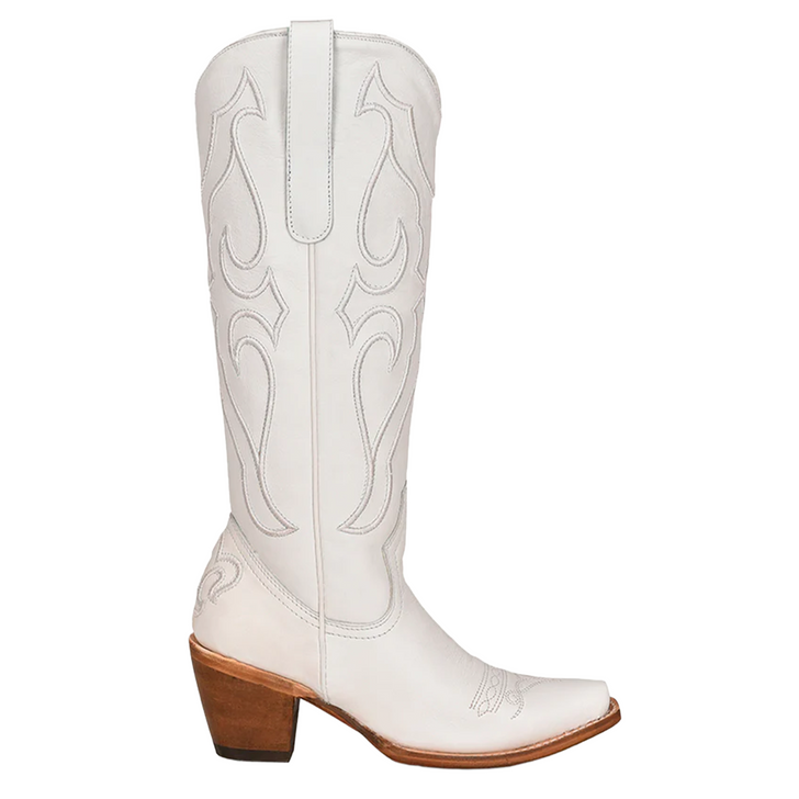 CORRAL - WOMEN'S WHITE EMBROIDERY TALL TOP SNIP TOE COWBOY BOOTS