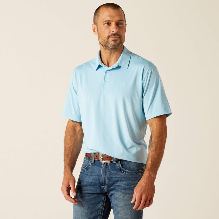 ARIAT- MEN'S 360 AIRFLOW POLO IN SHELTERING SKY