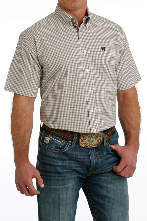 CINCH- MEN'S SHORT SLEEVE PLAID SHIRT