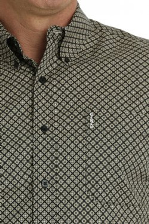CINCH- MEN'S MODERN FIT BUTTON-DOWN WESTERN SHIRT IN BLACK / KHAKI