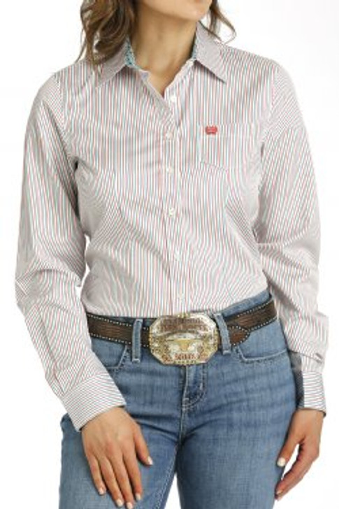 CINCH- WOMEN'S TENCEL STRIPE BUTTON-DOWN WESTERN SHIRT IN MULTICOLOR