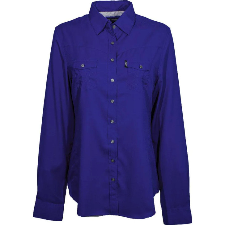 HOOEY- WOMEN'S "SOL COMPETITION" LONG SLEEVE SHIRT IN ROYAL BLUE