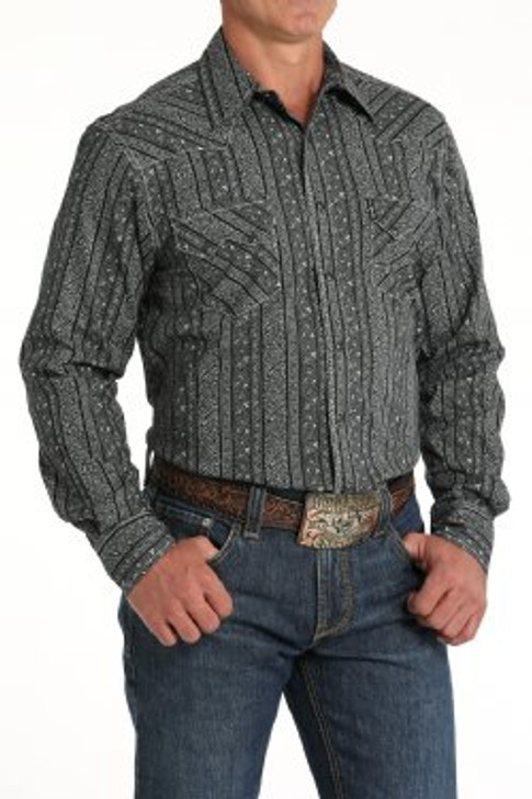 CINCH- MEN'S MODERN FIT SNAP FRONT WESTERN SHIRT IN BLACK